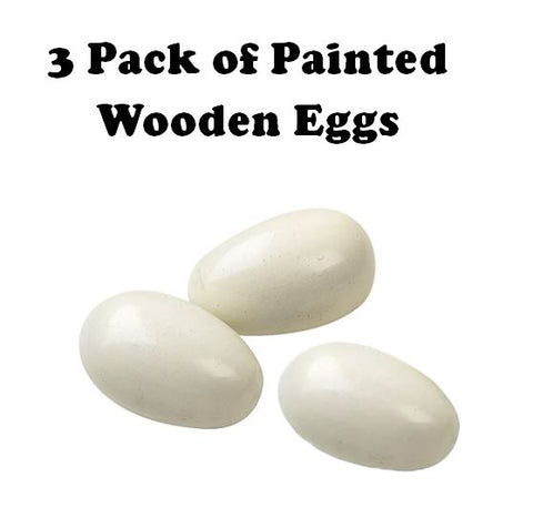 Painted Wooden Nesting Eggs - 3 Pack