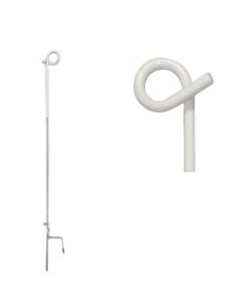 Pigtail Thread-In 34" Electric Fence Post - White