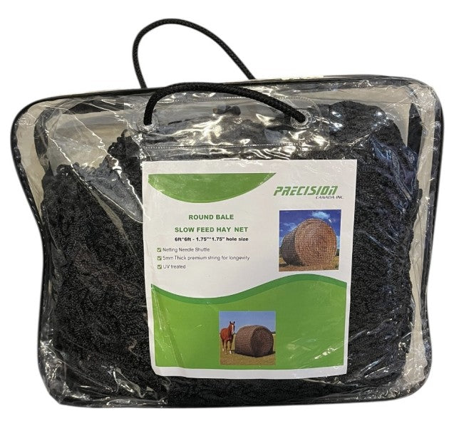 Precision Canada - Slow Feed Round Bale Hay Net - 6' x 6' -  1.75" Holes