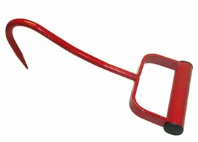 Steel Square Bale Hook with Handle - Red