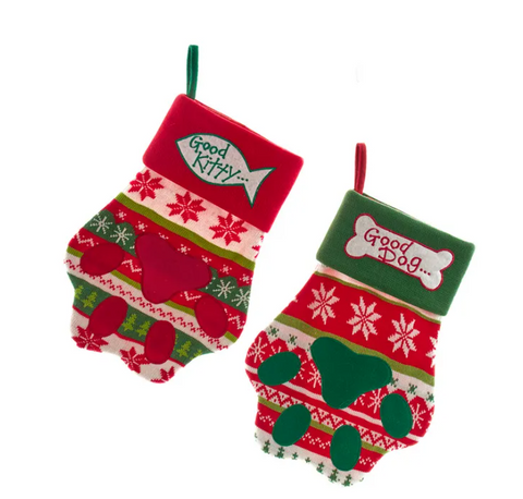 Kurt S. Adler - Red Green White Pet Stocking