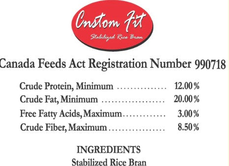 Custom Fit - Rice Bran - Meal - 20kg