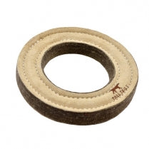 Tall Tails - 7" Ring Natural Leather & Wool Dog Toy