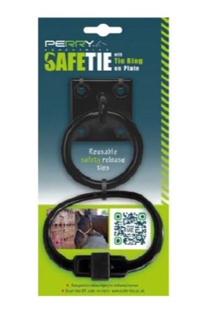 Safety Tie with Metal Wall Mount Tie Ring - (Reduce Injury to Tethered Horses)