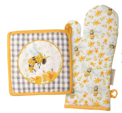 Kitchen Grill Oven Mit & Square Set