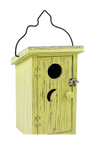 Wood Bird House - Weather Yellowed Outhouse Look