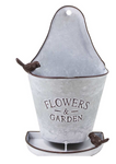 Galvanized Metal Planter W/Birds