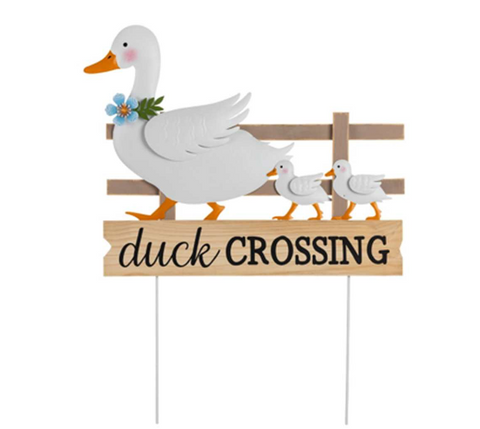 Duck Crossing Yard Stake
