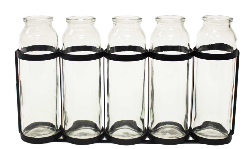 Decor - Glass Bottle 5 Pc Set