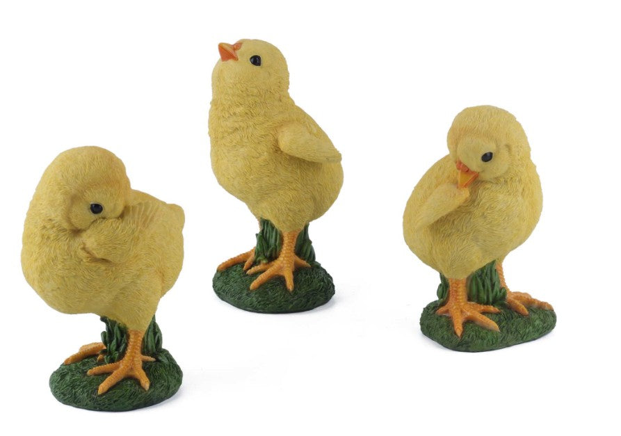Decor - Yellow Chicks -  Set of 3 - Resin