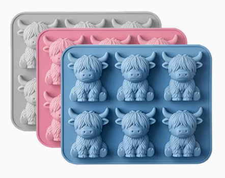 Silicone Mold - Mini Highland Cow Head Mold