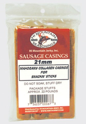 Hi Mountain Mahogany Collagen Casing 21mm - Pack