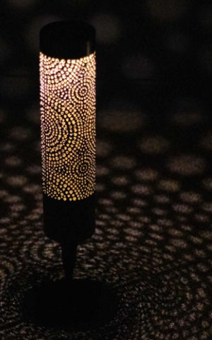 LED Solar Powered Metal Shadow Caster Stake