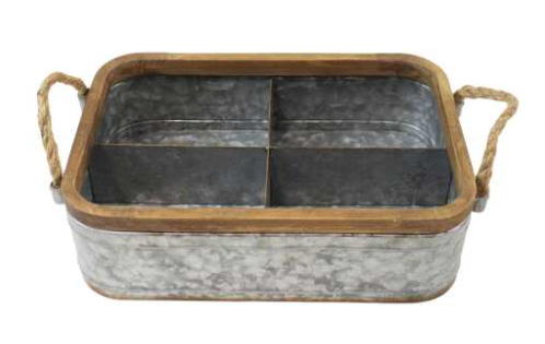 Metal Utensil Basket 4 divider