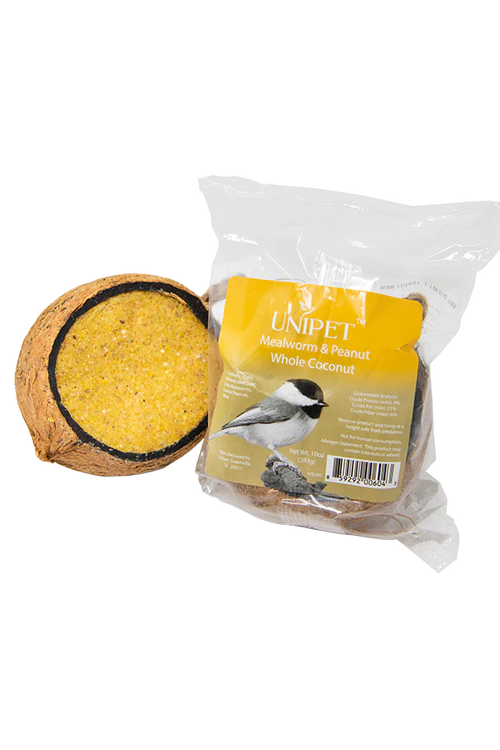 Suet To Go - Mealworm & Peanut Suet - Coconut Bird Feeder