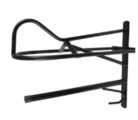 Western Wall Mounted Saddle Rack with Blanket Bar & Bridle Holder - Black