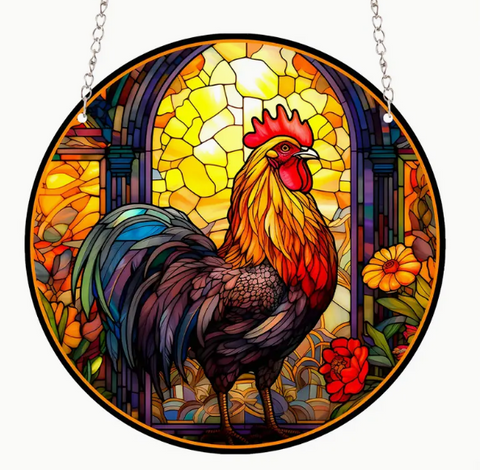 Acrylic Hanging Rooster- - Decor