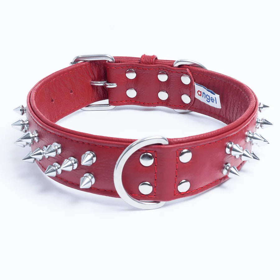 Angel - Amsterdam Leather Dog Collar - Spiked