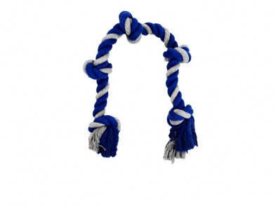 BUDZ - Dog Toy Rope with 5 Knots GRAY and BLUE 35.5"