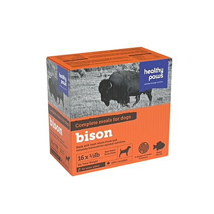Healthy Paws - Raw Frozen Dog Food - Complete Dinner - Bison