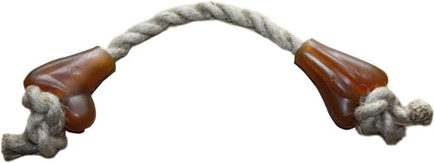 Indipets- Dog Toy- Rubber Bone with Jute Rope