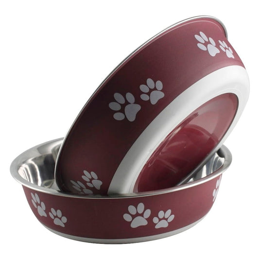 Indipets- Buster Bowls- Paw Prints- Merlot