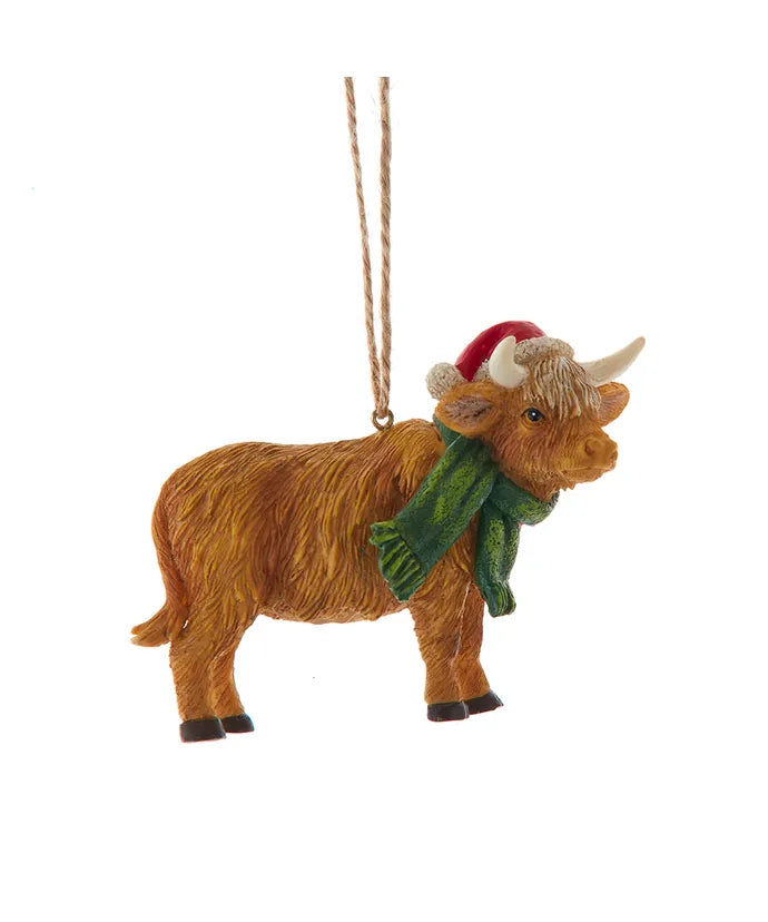 Christmas - Highland Cow 4" Resin Ornament