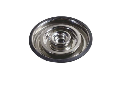 Indipets- Slow Feeder Dish- Stainless Steel