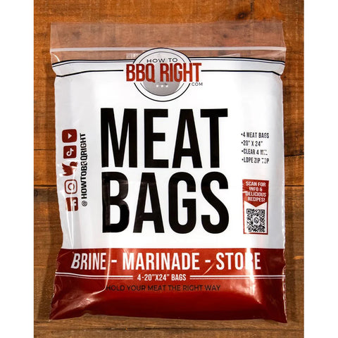 BBQ Right Meat Bags - 20"x24" - Pack of 4