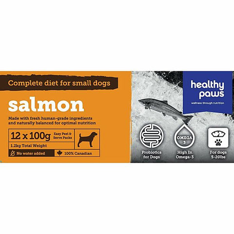 Healthy Paws - Raw Frozen Dog Food - Complete/Small Dog - Salmon