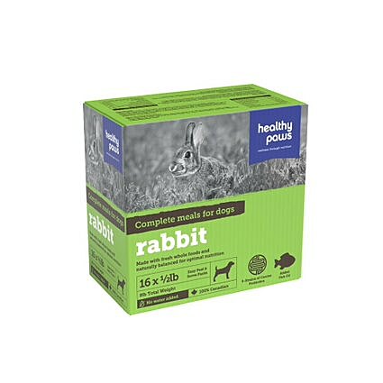 Healthy Paws - Raw Frozen Dog Food - Complete Dinner - Rabbit