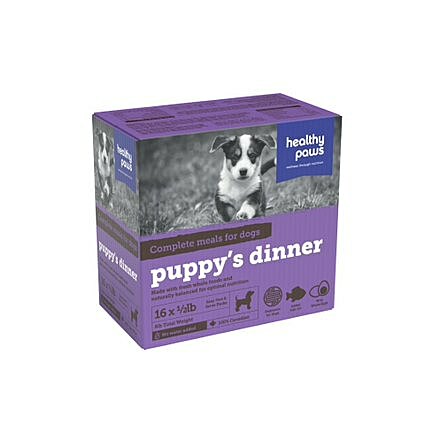 Healthy Paws - Raw Frozen Dog Food - Complete Dinner - Puppies