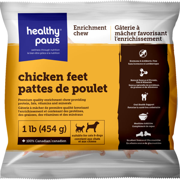 Healthy Paws - Frozen Enrichment Raw Chicken Feet - 1lb Bag