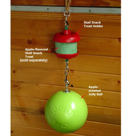 Jolly Stall Snack Holder + Apple Scented 8" Jolly Ball
