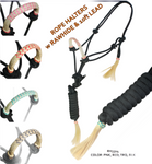 True North- Two Tone Rawhide Braided Rope Halter with 10 ft Lead- Assorted Colour