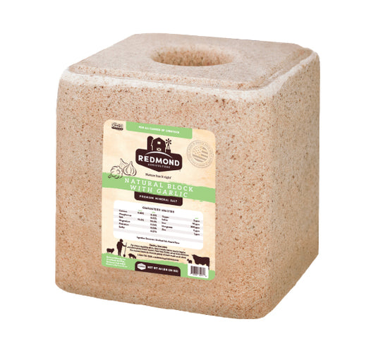 Redmond - Natural Salt Block with Garlic - 44 lbs