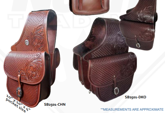 True North- Saddle Bag with Window Tooling-Large- Dark Oil