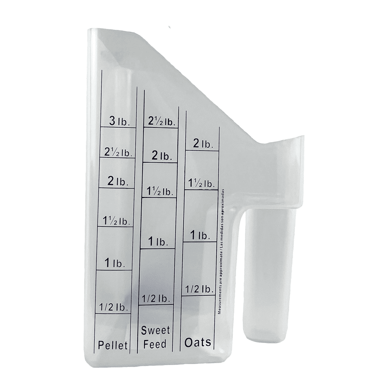 Plastic Feed Scoop - 3 Quart Clear Scoop w/Measurements