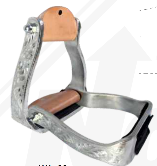 True North - Aluminum Western Stirrup - Angled/Slanted - Engraved