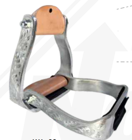 True North- Aluminum Western Stirrup- Angled/Slanted- Engraved