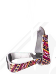 True North- Aluminum Western Stirrup- Painted Aztec Design- Red and Yellow