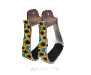 True North - Aluminum Western Stirrup - Painted Sunflower