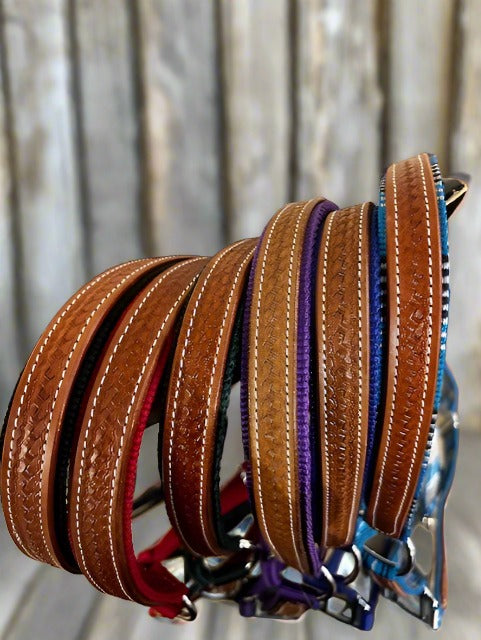 True North - Nylon Halter with Leather Basketweave Detail