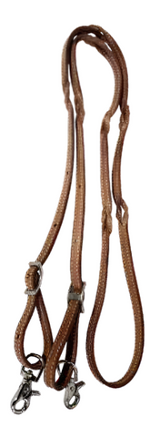 True North - Twisted Knot Roping Reins w/ Scissor Snaps- Light Oil