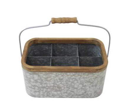 Metal Utensil Basket- 6 divider