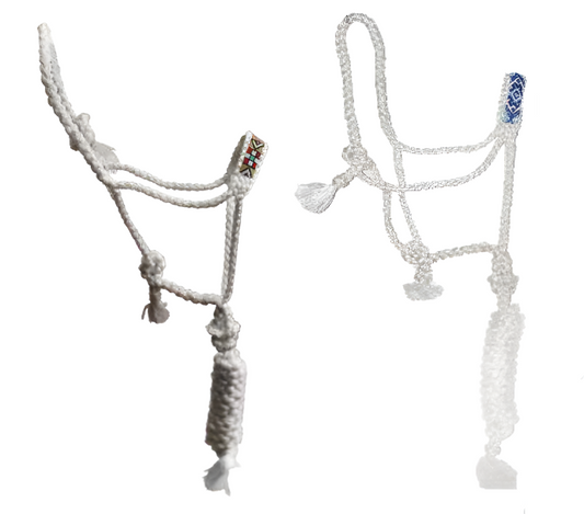 True North - White Mule Tape Halter with Beads - Assorted Beads