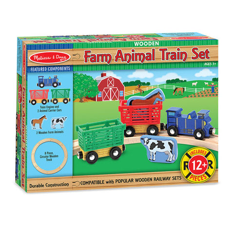 Toys - Farm Animal Train Set - Wooden