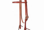 True North-Hermann Oak Straight Browband Headstall w Sold Brass Snap