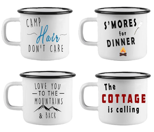 Enamel Extra Large Cottage Assorted Mug