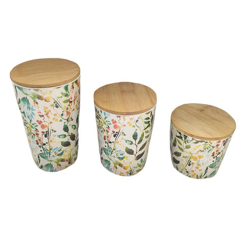 Giftware-3 pc Bamboo Canister Set